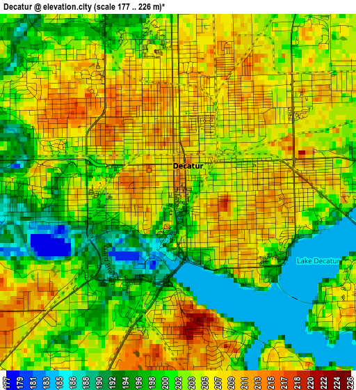 Decatur elevation map