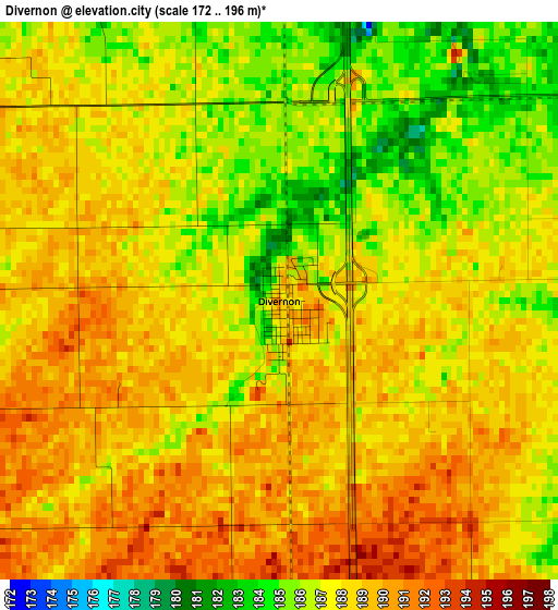 Divernon elevation map