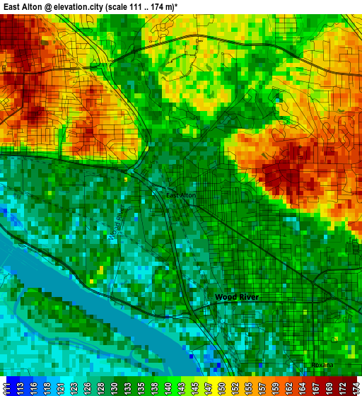 East Alton elevation map