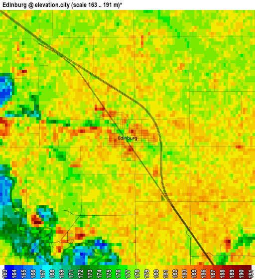 Edinburg elevation map