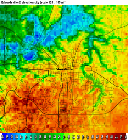 Edwardsville elevation map