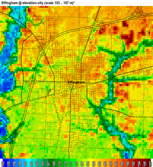 Effingham elevation map