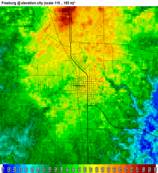 Freeburg elevation map