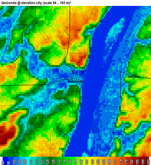 Golconda elevation map