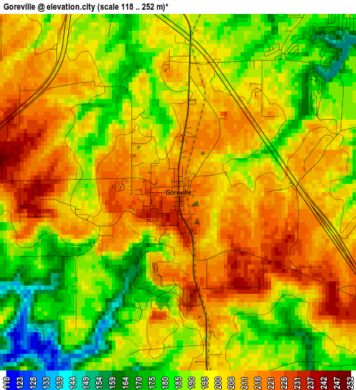 Goreville elevation map