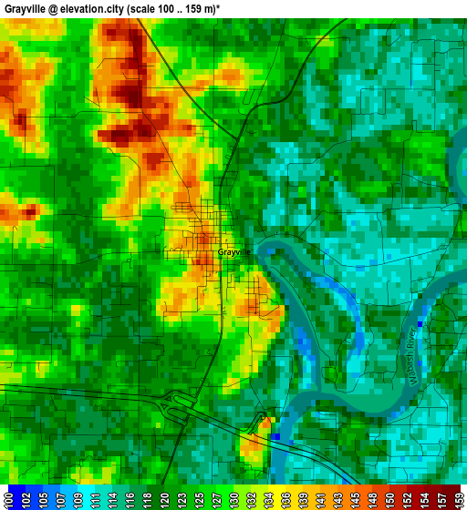 Grayville elevation map