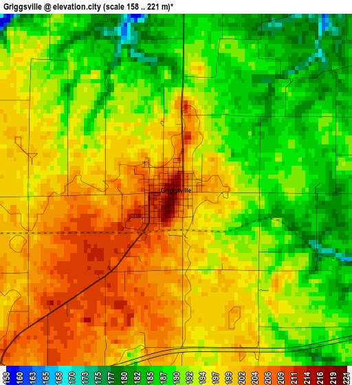 Griggsville elevation map