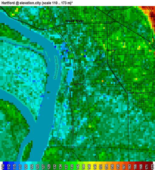 Hartford elevation map