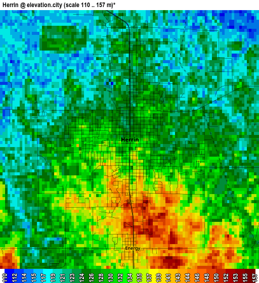 Herrin elevation map