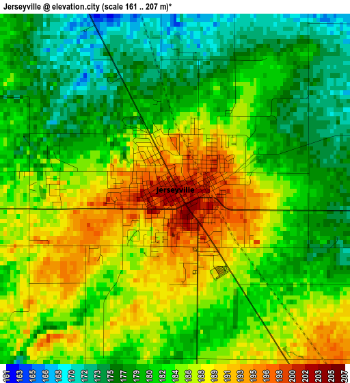 Jerseyville elevation map