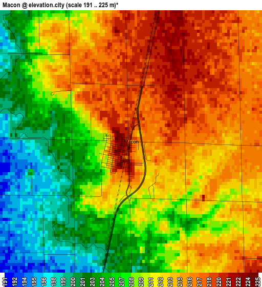 Macon elevation map