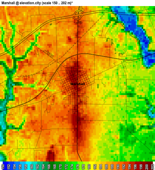 Marshall elevation map