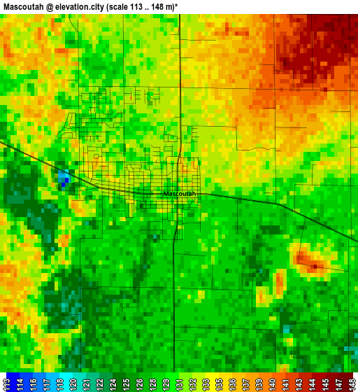 Mascoutah elevation map