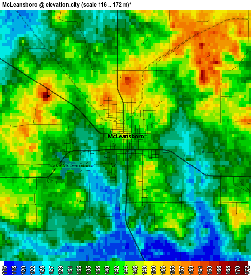 McLeansboro elevation map