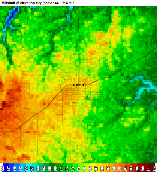 Millstadt elevation map