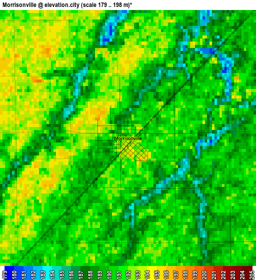 Morrisonville elevation map