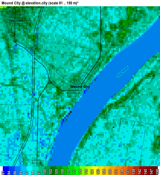 Mound City elevation map