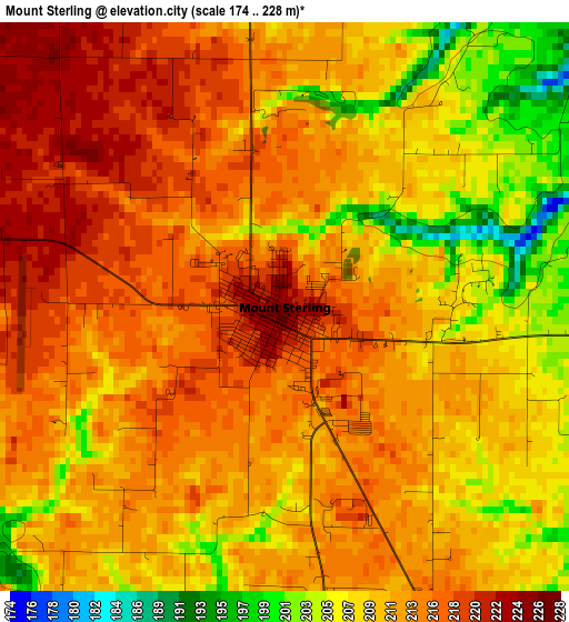 Mount Sterling elevation map