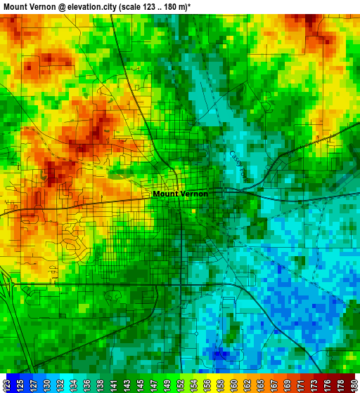 Mount Vernon elevation map