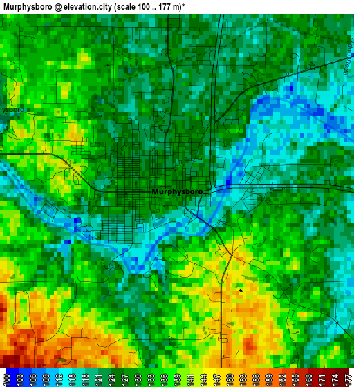 Murphysboro elevation map