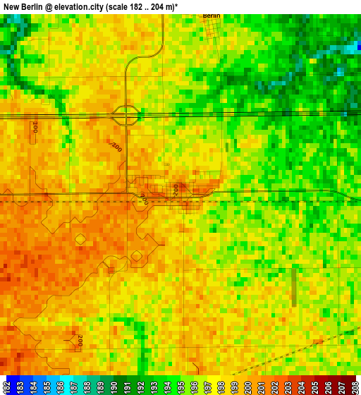 New Berlin elevation map