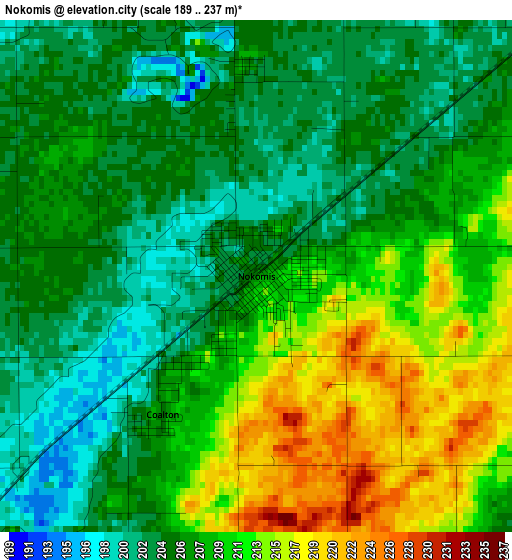 Nokomis elevation map