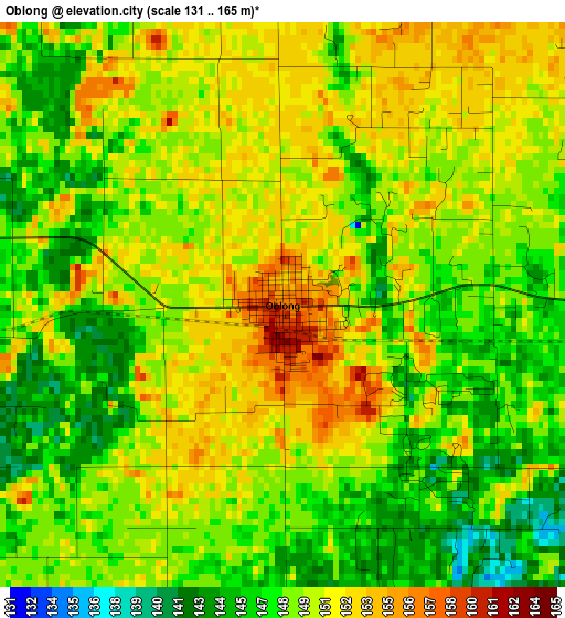 Oblong elevation map