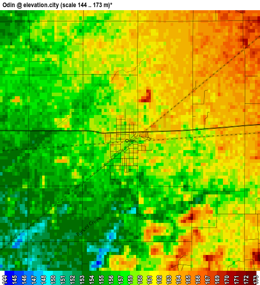 Odin elevation map