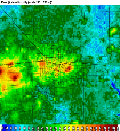 Pana elevation map