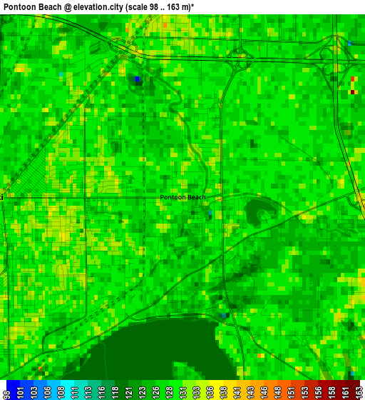Pontoon Beach elevation map