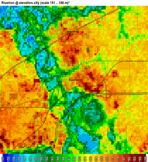 Riverton elevation map