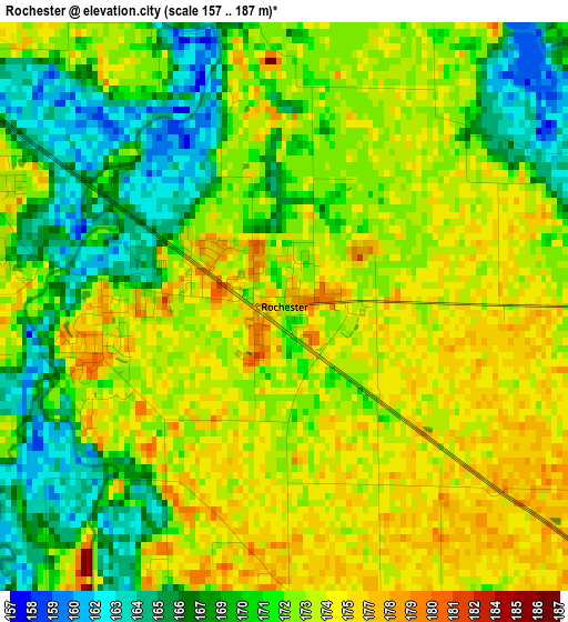 Rochester elevation map