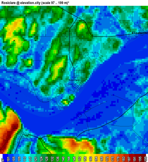 Rosiclare elevation map