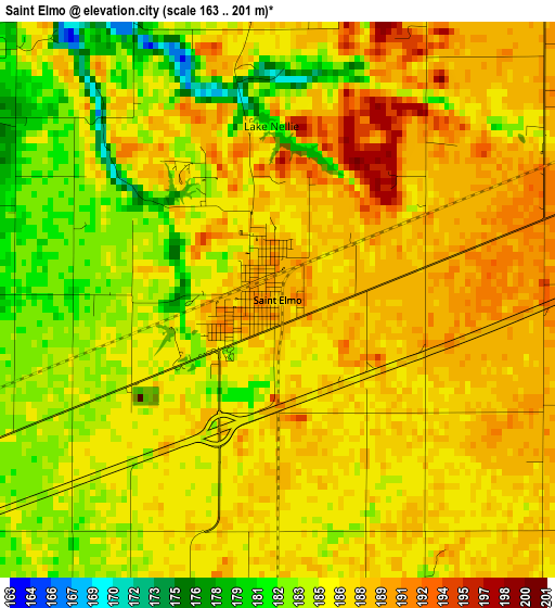 Saint Elmo elevation map