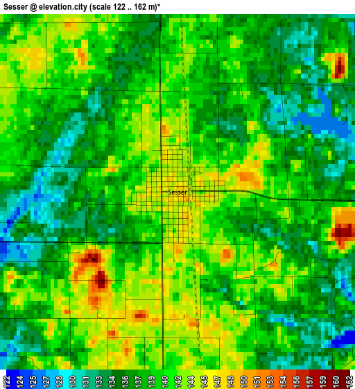 Sesser elevation map