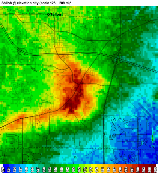 Shiloh elevation map