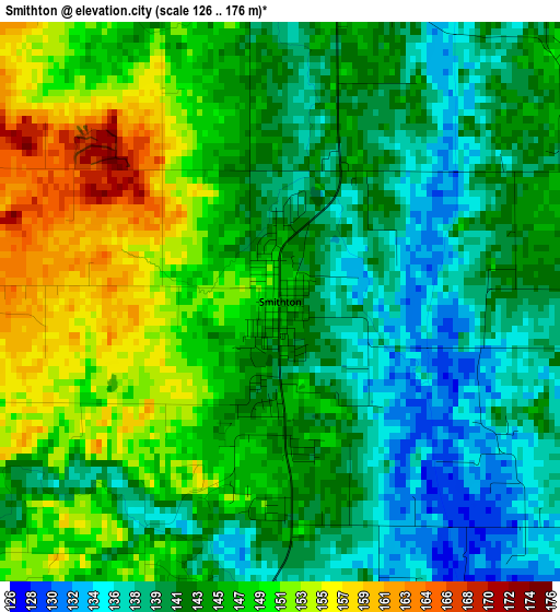 Smithton elevation map