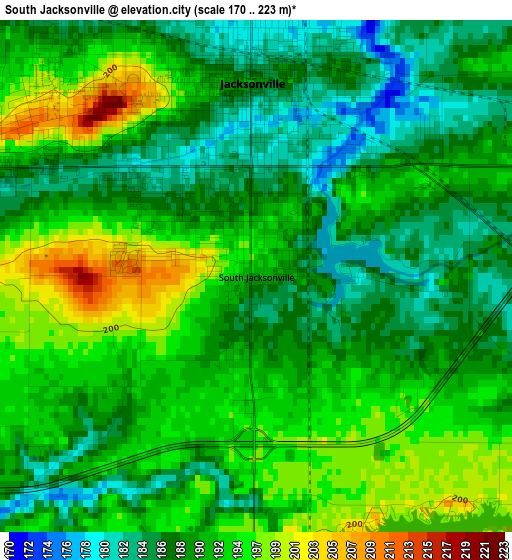 South Jacksonville elevation map