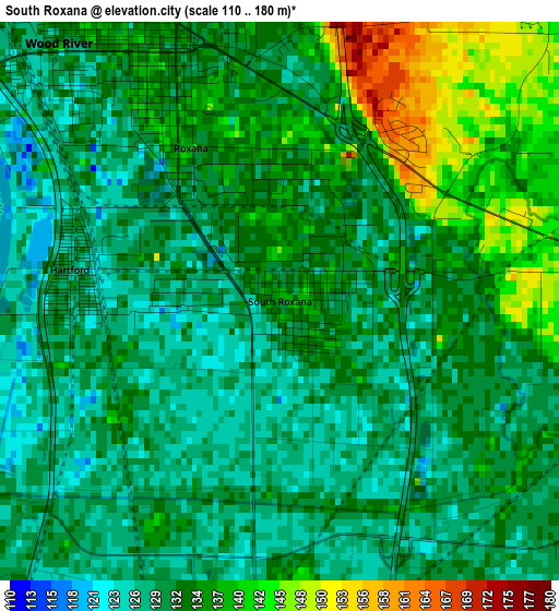 South Roxana elevation map