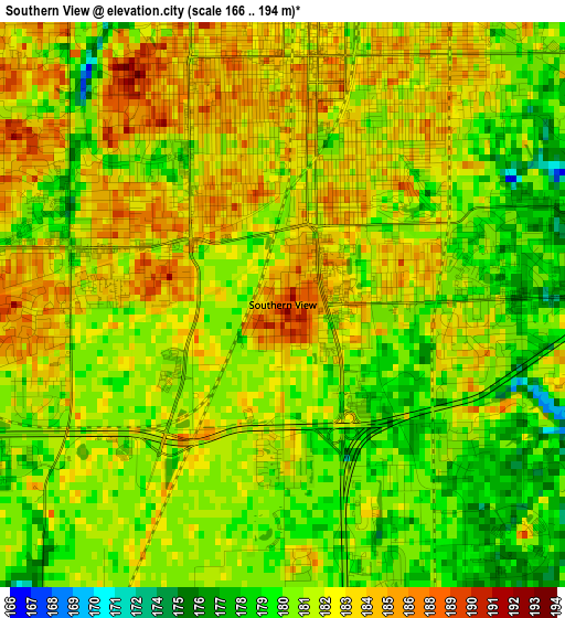 Southern View elevation map