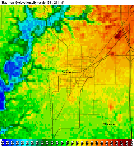 Staunton elevation map