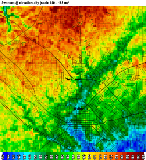 Swansea elevation map