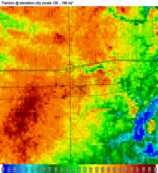 Trenton elevation map