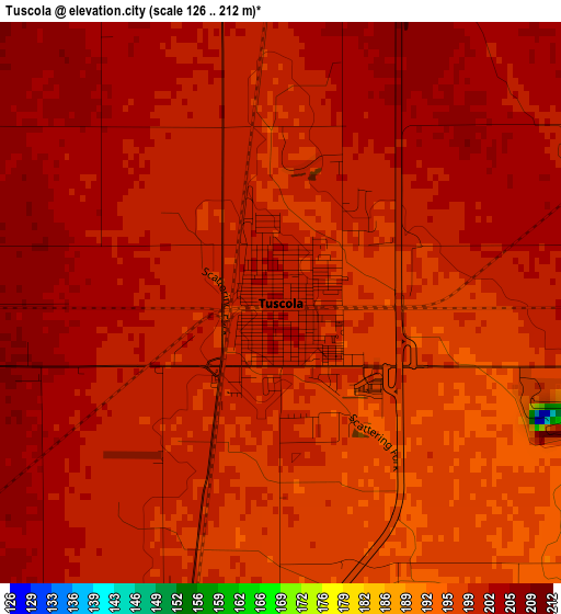 Tuscola elevation map