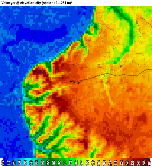 Valmeyer elevation map