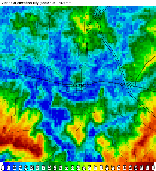 Vienna elevation map