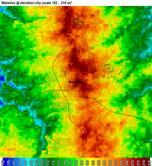 Waterloo elevation map