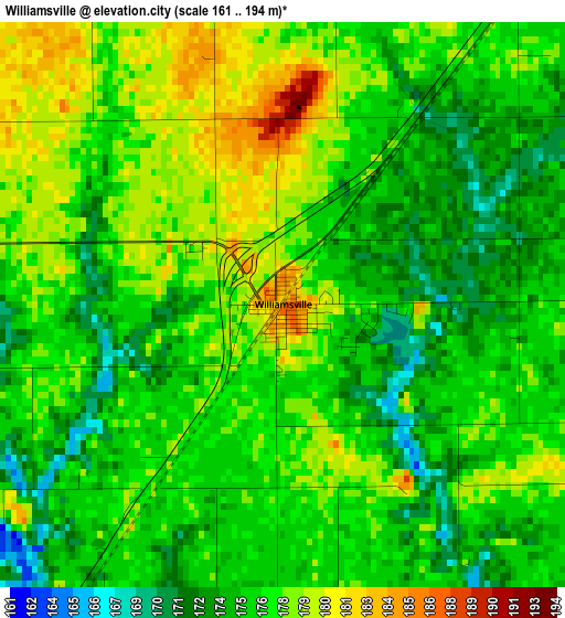 Williamsville elevation map