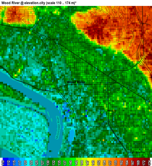 Wood River elevation map