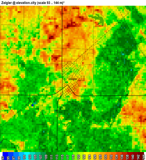 Zeigler elevation map